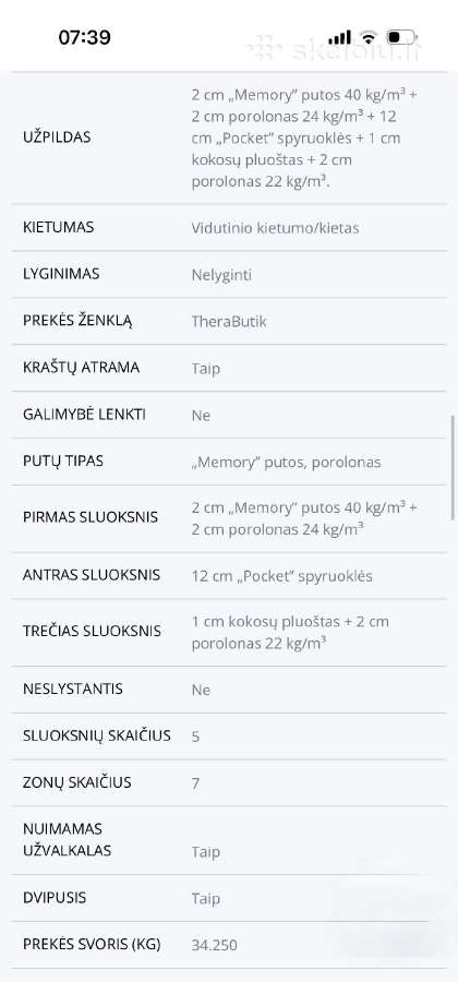 Dvigulė lova su čiužiniu - nuotraukos Nr. 5