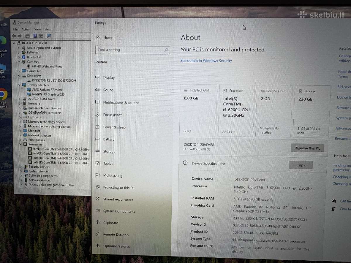 Hp Probook 470 G3 dideliu ekranu 17,3" - nuotraukos Nr. 4