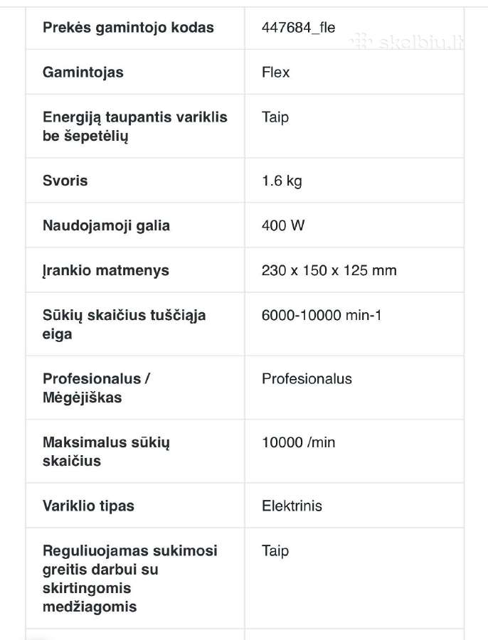 Flex Ore 3-150 Ec ekscentrinis šlifuoklis - nuotraukos Nr. 7