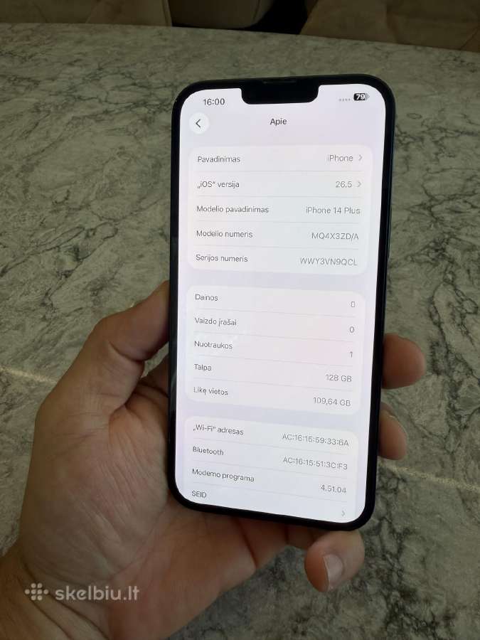 iPhone 14 plus, 128gb 89% - nuotraukos Nr. 5