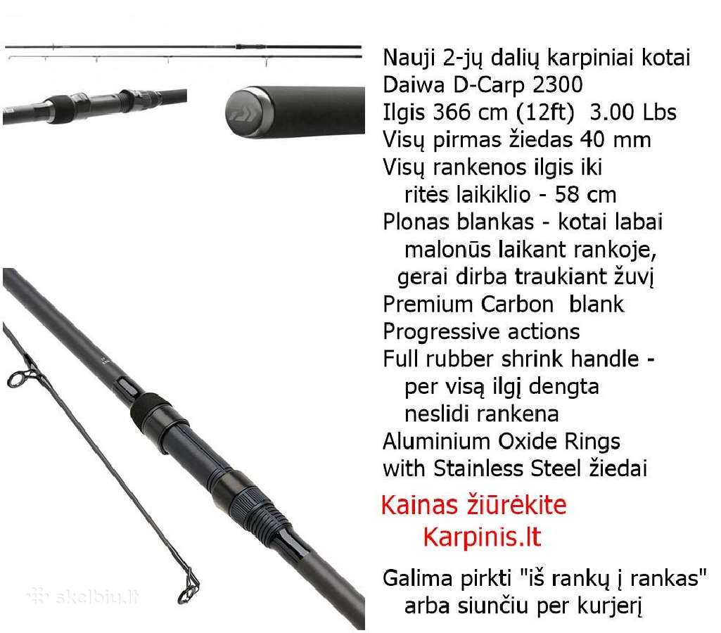 Daiwa Ninja Carp 366cm 12ft 3lbs karpinis kotas - nuotraukos Nr. 7