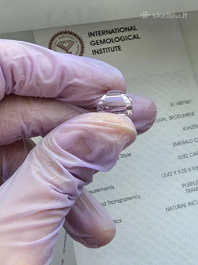 Brangakmenis Kunzite 10.82 ct - nuotraukos Nr. 3