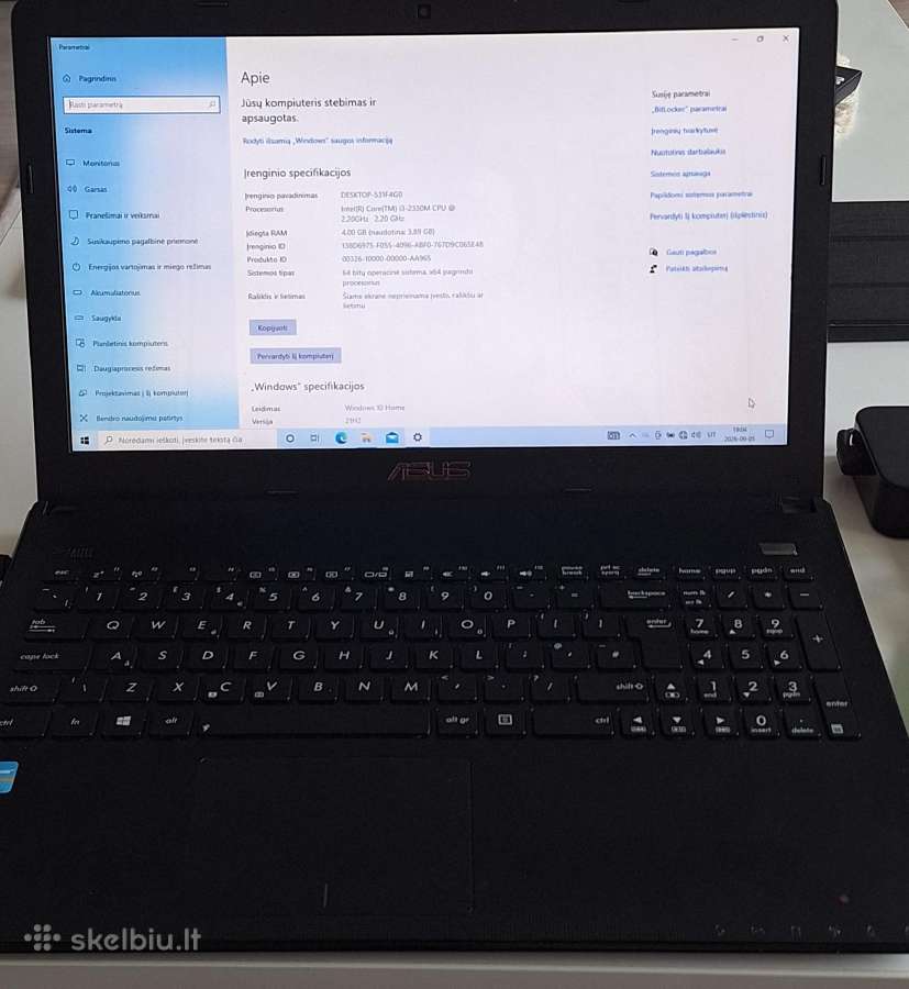 Asus X501a i3 / 4 GB / 320 GB / nauja baterija - nuotraukos Nr. 3