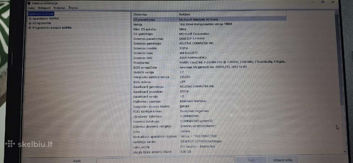 Asus X501a i3 / 4 GB / 320 GB / nauja baterija - nuotraukos Nr. 6