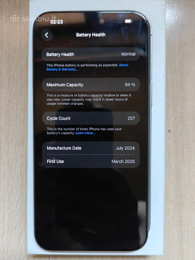 iPhone 15pro Max 256gb natural Titanium - nuotraukos Nr. 2