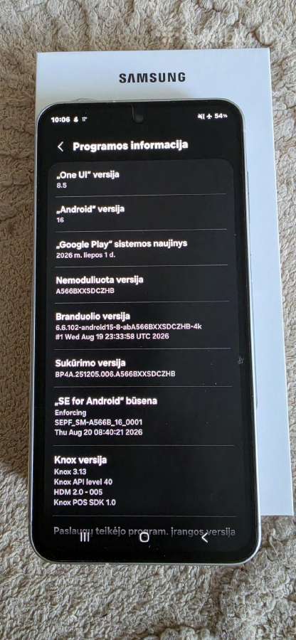 Parduodamas Samsung Galaxy A56 5G 256gb 8gb RAM - nuotraukos Nr. 5