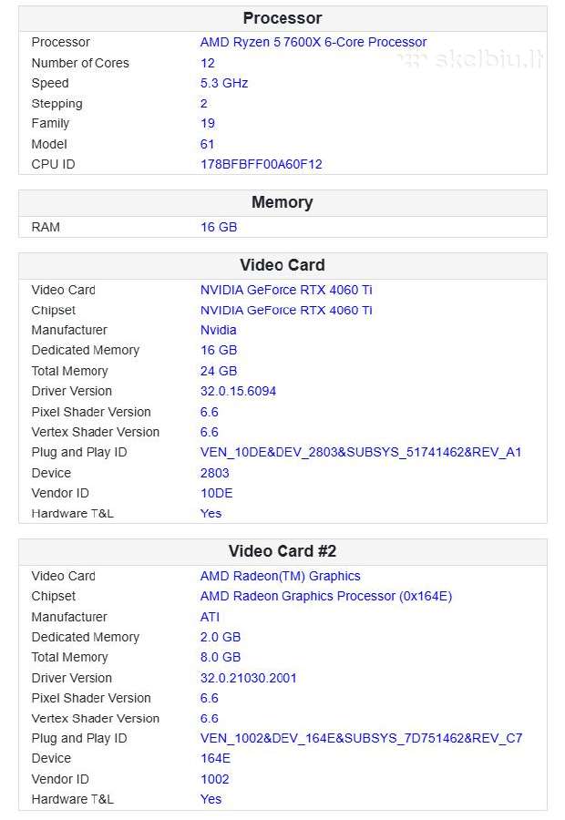 Ryzen 5 7600x Rtx / 4060 Ti 16gb / 16gb Ddr5 / 1tb - nuotraukos Nr. 10