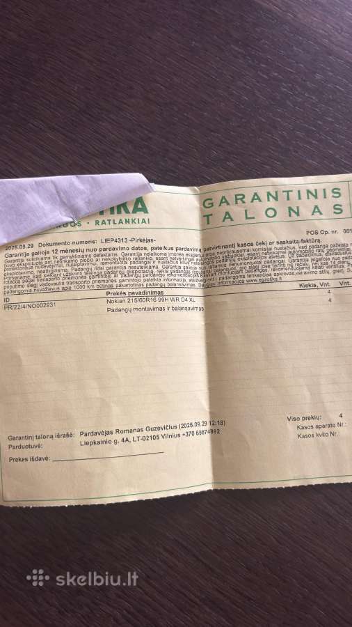 Žieminės padangos Nokian Wrd4 215/60/r16 - nuotraukos Nr. 6