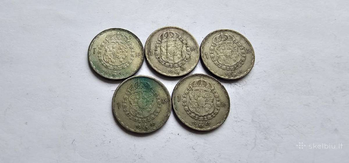 1943-1947 1 krona Svedija - nuotraukos Nr. 2