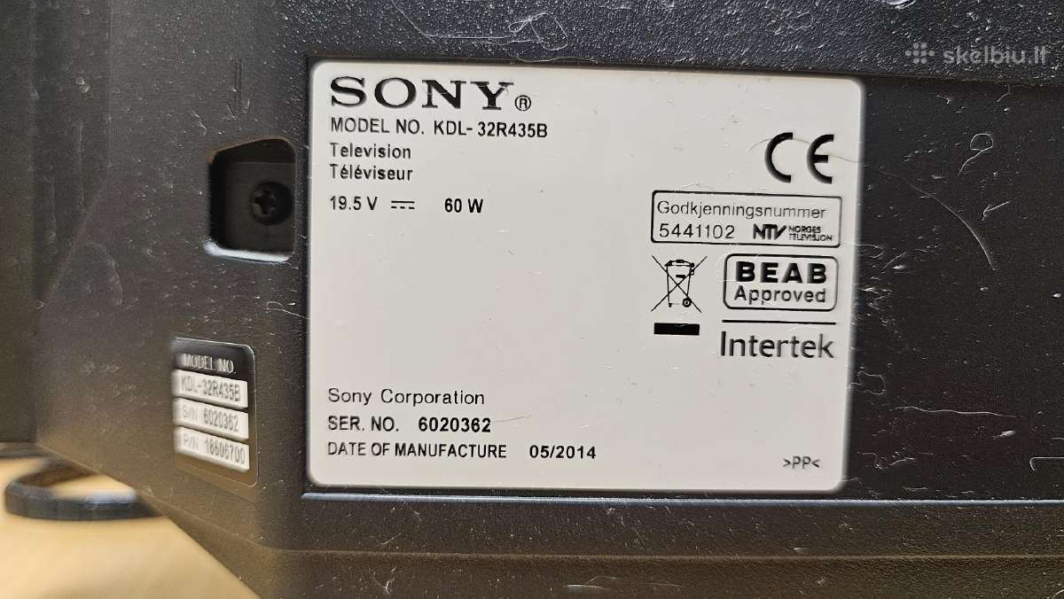 Sony Bravia Kdl-32r435b 32" – neveikia - nuotraukos Nr. 4