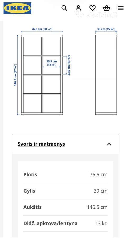 Ikea Kallax lentyna - nuotraukos Nr. 4
