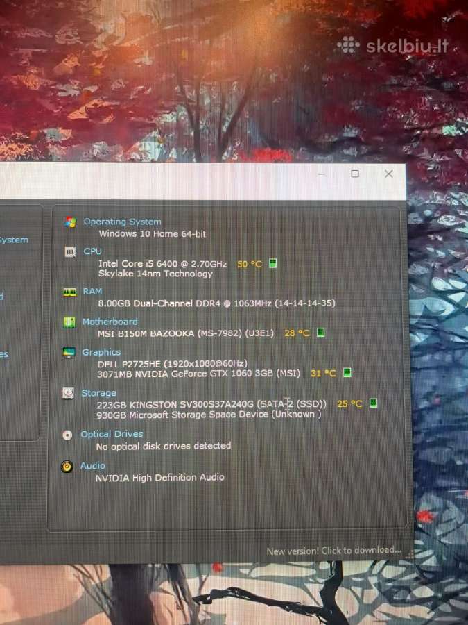 Stacionarus kompiuteris i5-6400 / Gtx 1060 3gb /8 - nuotraukos Nr. 2