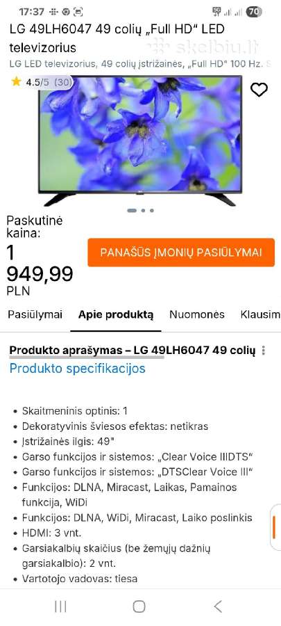 Lg49lh6047 Smart Wi-fi - nuotraukos Nr. 5