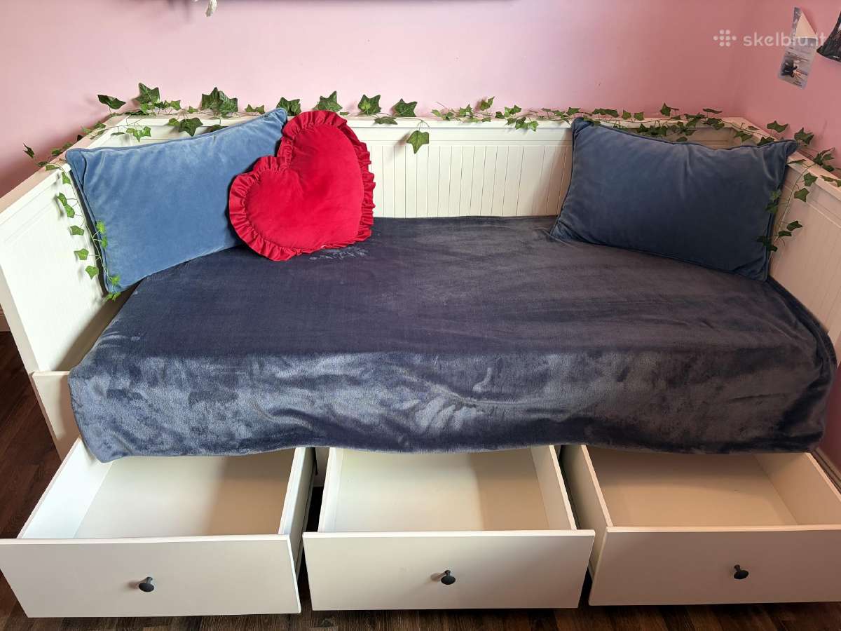 Hemnes Kušetė su 3 stalčiais, 2čiužiniais - nuotraukos Nr. 2