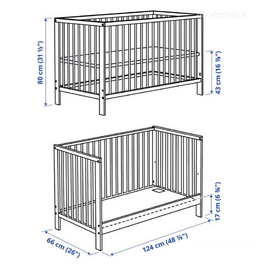 Ikea Gulliver lovytė su ikea su Vyssa čiuziniu - nuotraukos Nr. 4