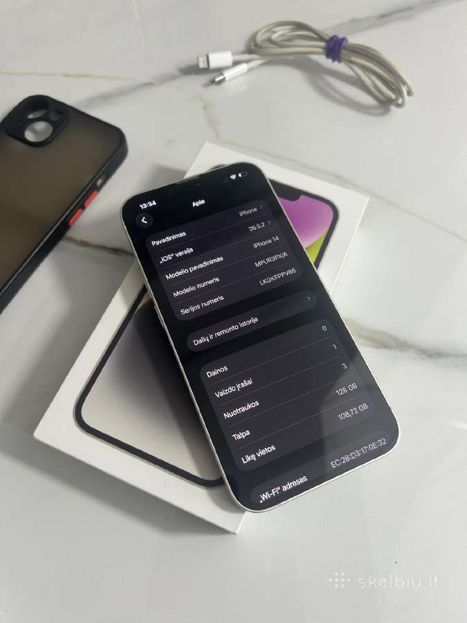 iPhone 14 128gb 77% White - nuotraukos Nr. 7
