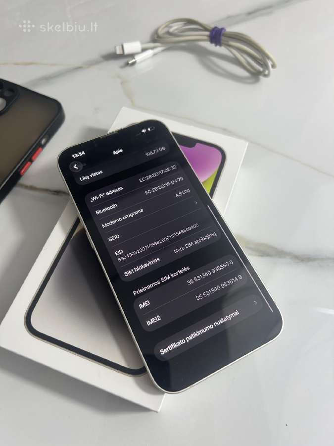 iPhone 14 128gb 77% White - nuotraukos Nr. 8