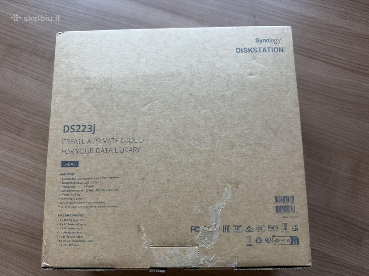 Nas Synology Ds223j Nas serveris su 2x 4tb - nuotraukos Nr. 7