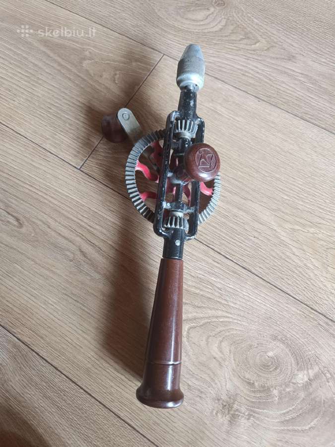 2 seni mechaniniai rankiniai grąžtai, vintažiniai - nuotraukos Nr. 2