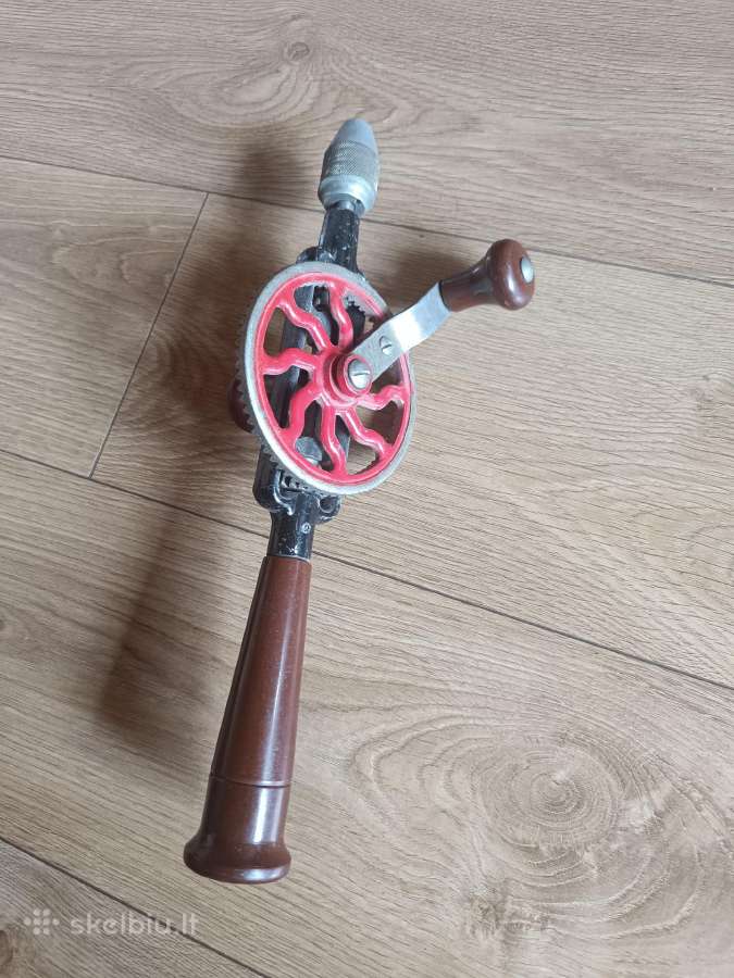 2 seni mechaniniai rankiniai grąžtai, vintažiniai - nuotraukos Nr. 3