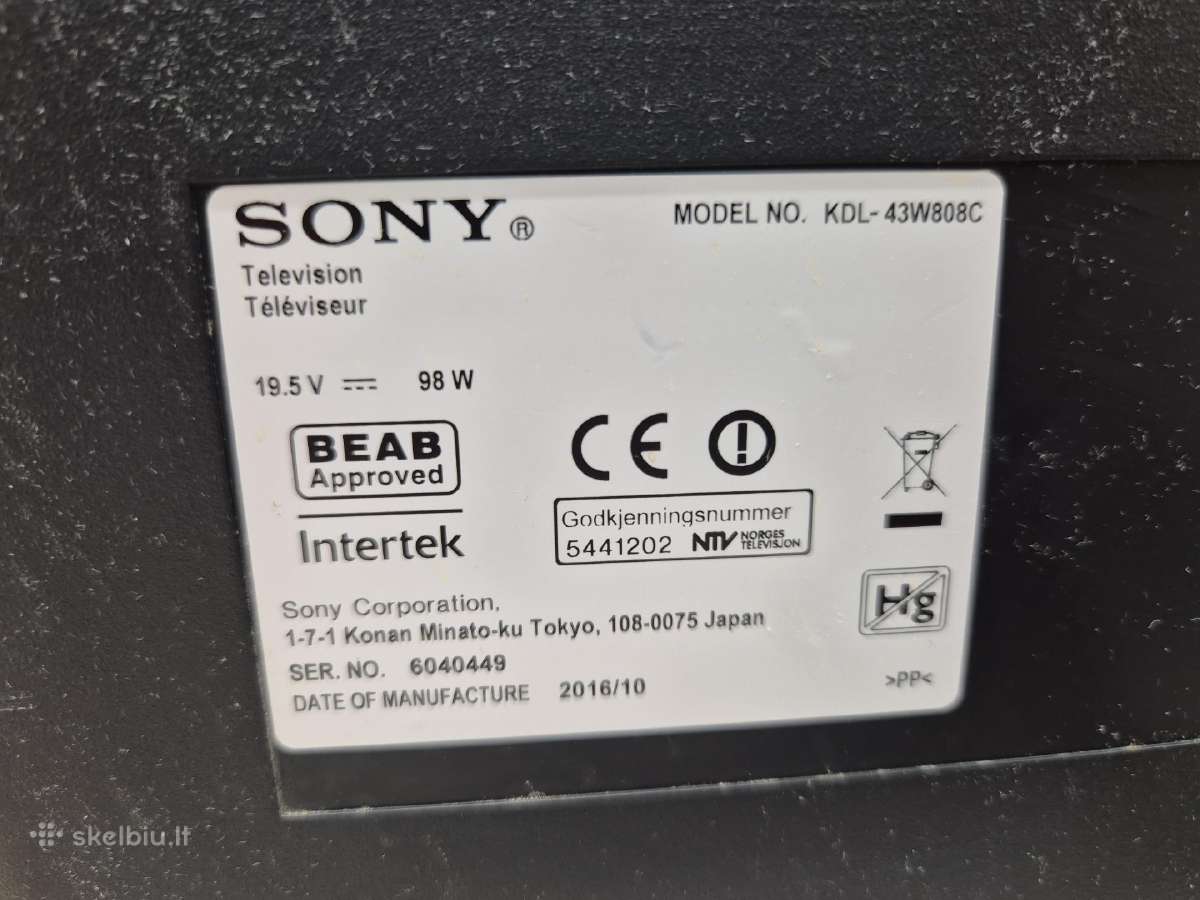 Naudotas Sony LED Fhd Android Smart TV 108cm 43" - nuotraukos Nr. 11