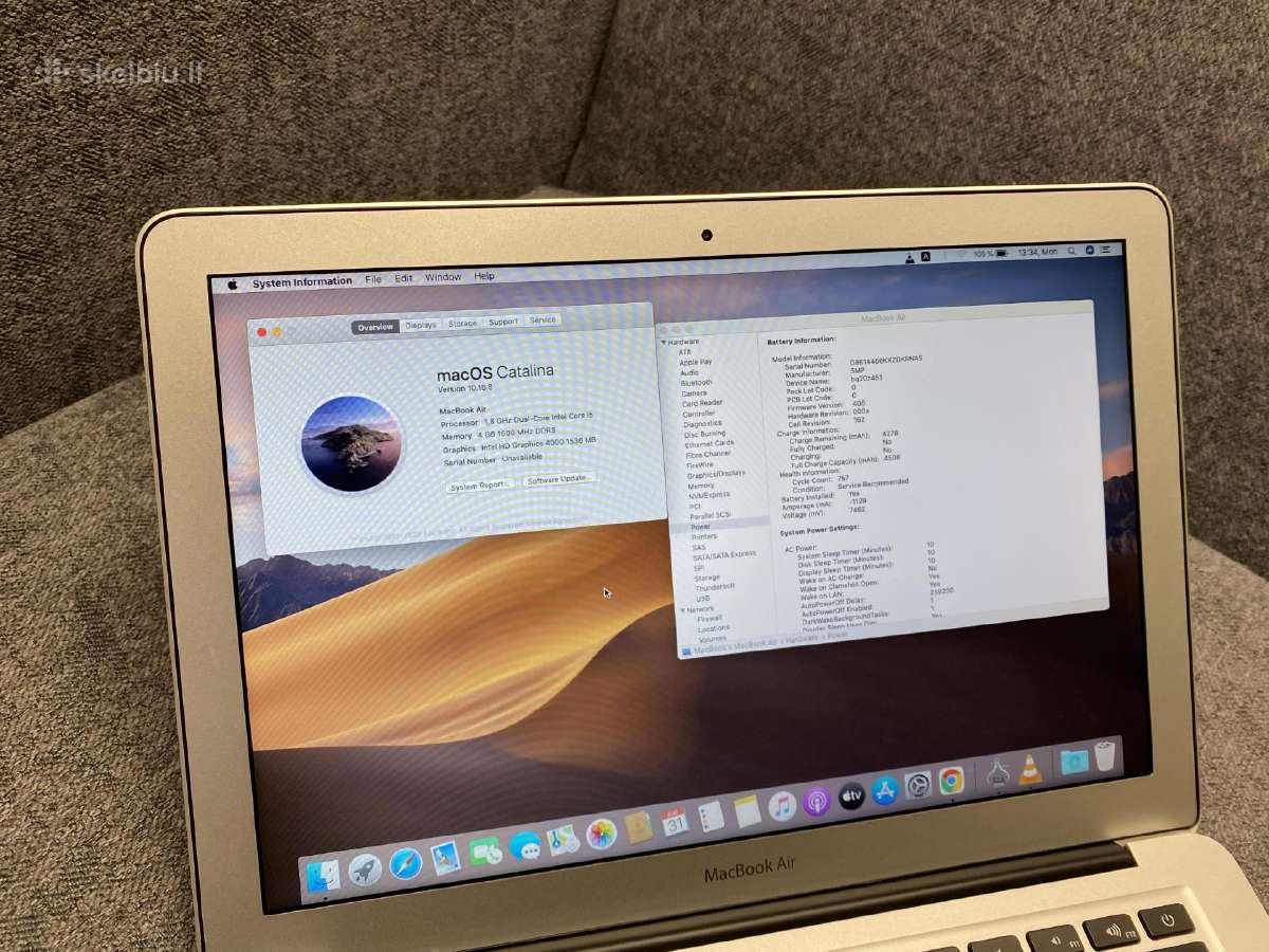 Apple MacBook Air i5/ 256gb/ 4gb/ 10:45val - nuotraukos Nr. 5
