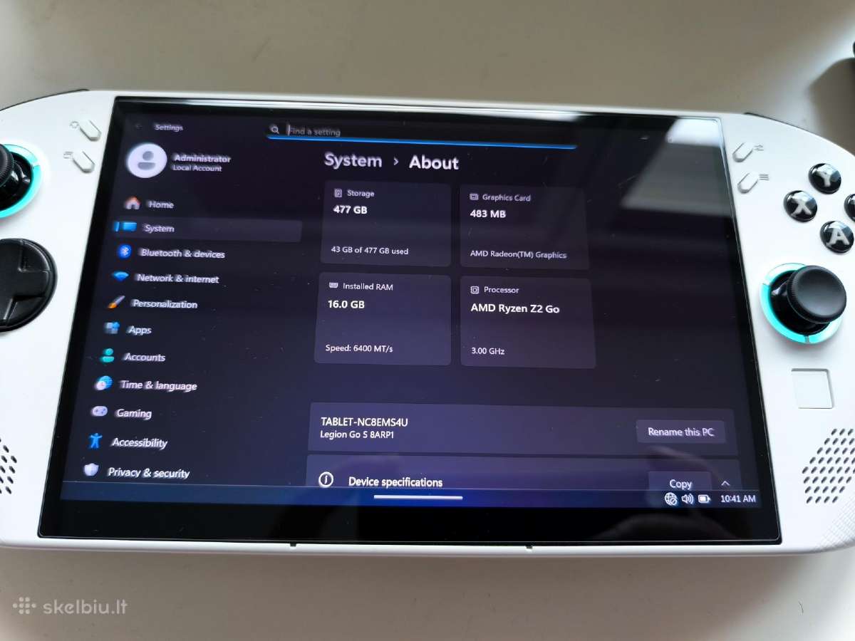 Lenovo Legion Go S 8arp1 Amd Z2 Go 512gb garanti - nuotraukos Nr. 5