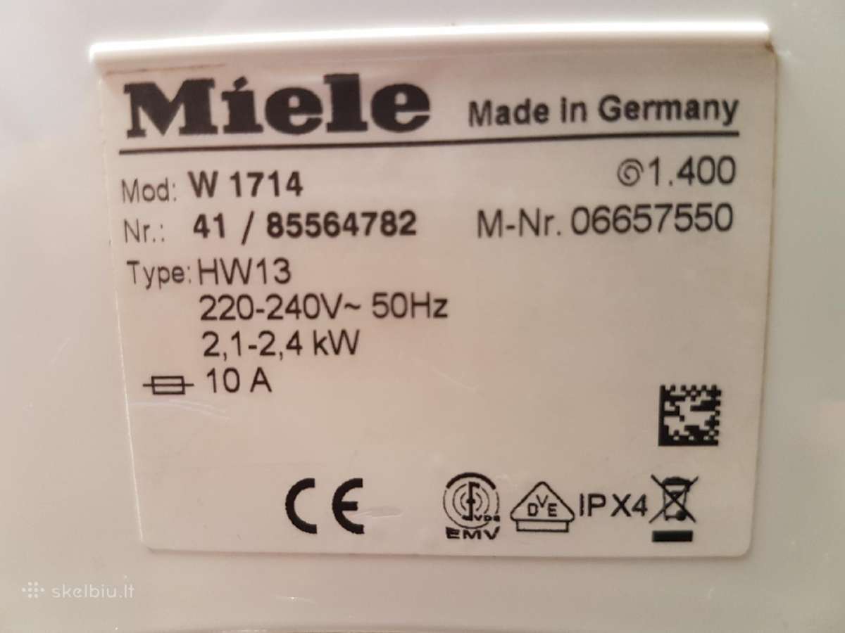 Miele Softronic W1714 6 kg, 1400 Rpm, Vokietija - nuotraukos Nr. 3