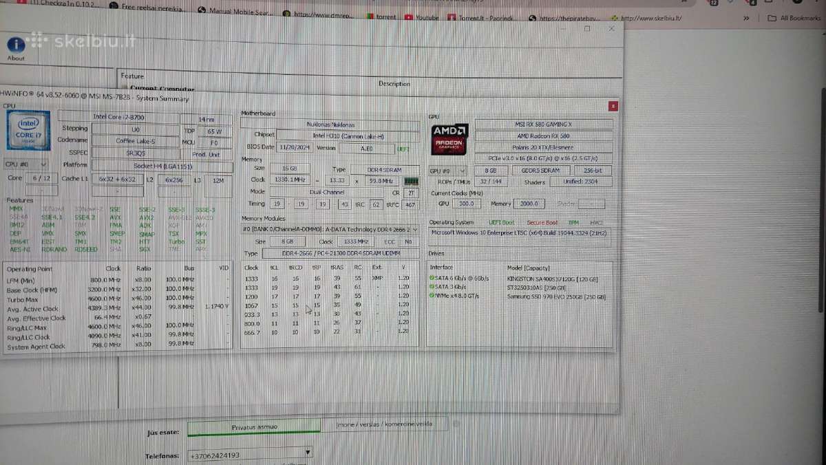 I7 8700 + Ddr4 16gb + Motininė + Aušintuvas - nuotraukos Nr. 2