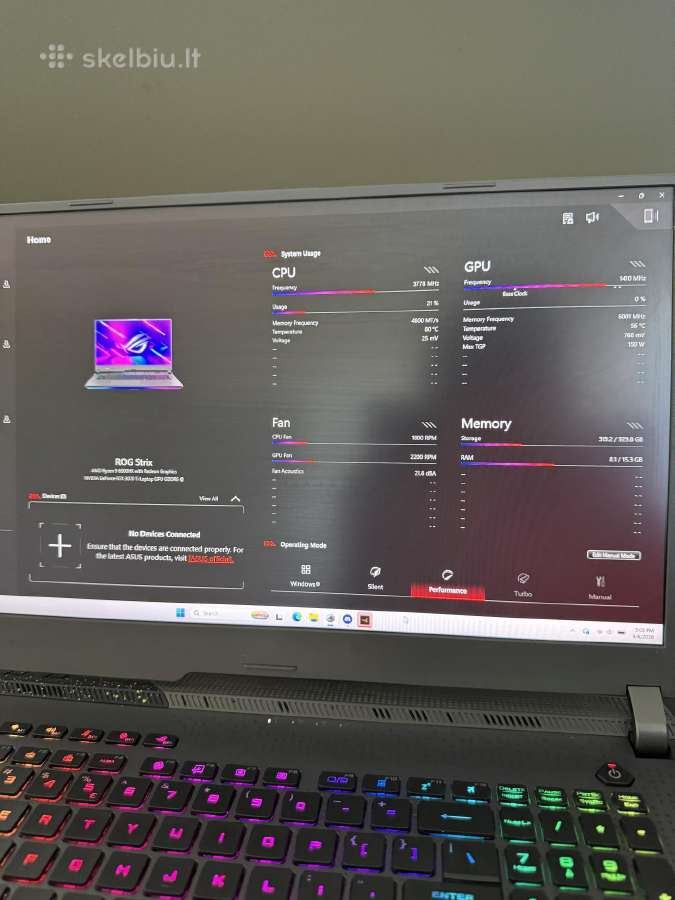 Asus Rog Strix G713rw Ryzen 9 6900hx/rtx 3070 Ti - nuotraukos Nr. 5