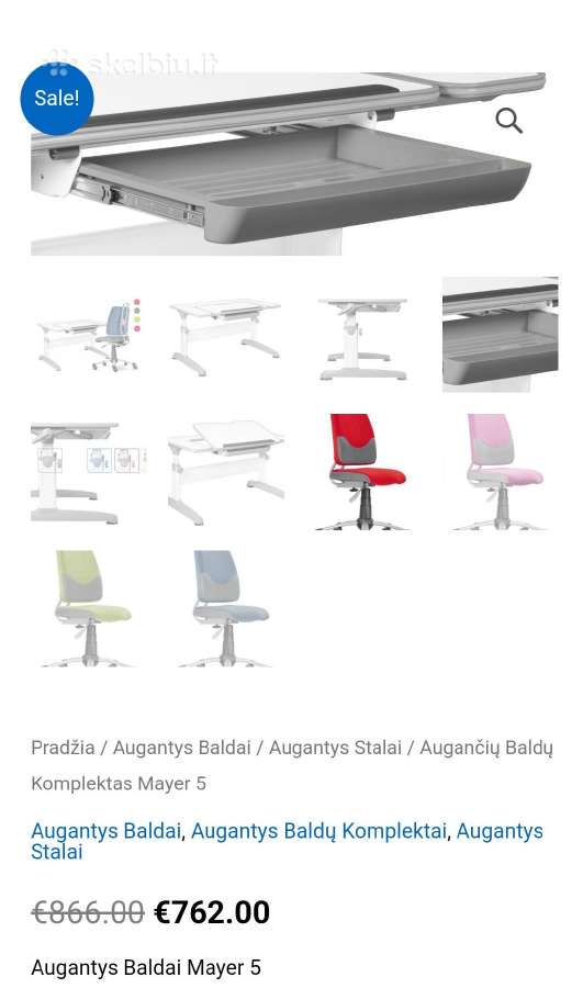 Augantis ergoniminis vaikiškas stalas Mayer - nuotraukos Nr. 5