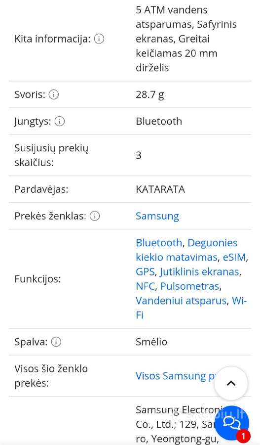 Išmanusis laikrodis samsung galaxy watch 6 - nuotraukos Nr. 5