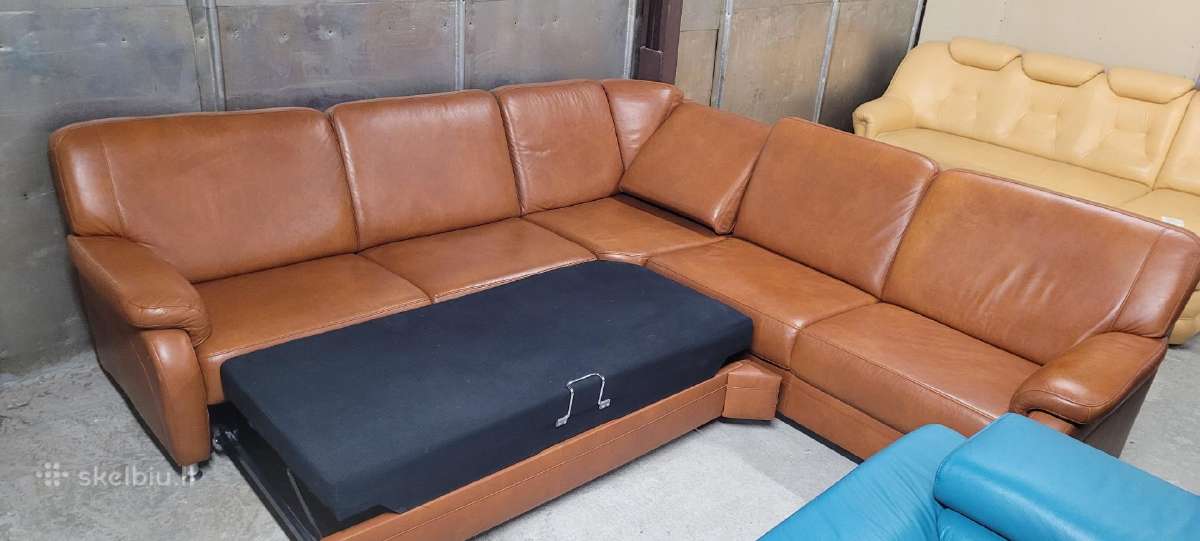 Odiniai baldai Kampas Sofa Lova komplektas - nuotraukos Nr. 34
