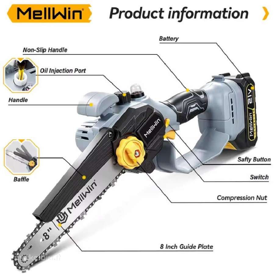 Mellwin 8" 21v bešepetėlinis variklis - nuotraukos Nr. 9