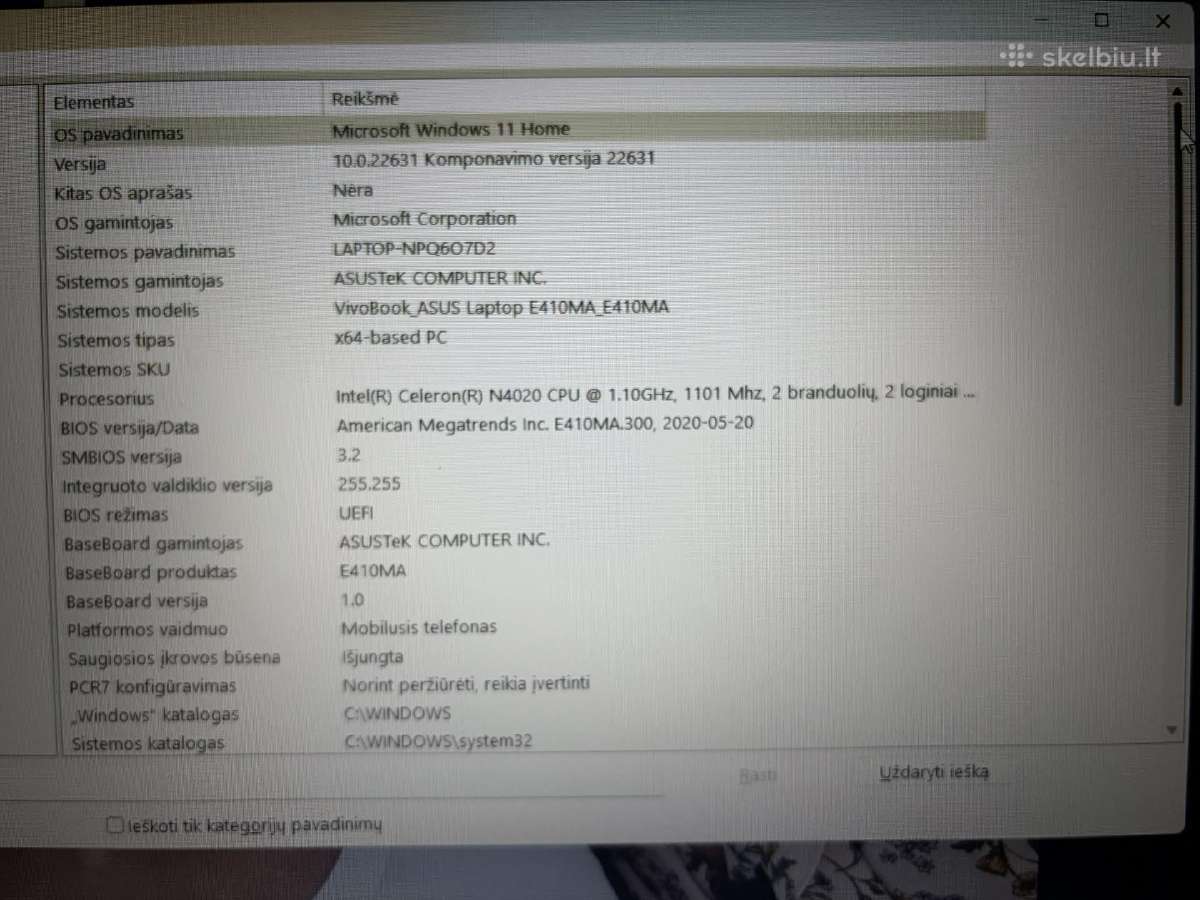 Nešiojamas kompiuteris Asus E410ma - nuotraukos Nr. 7