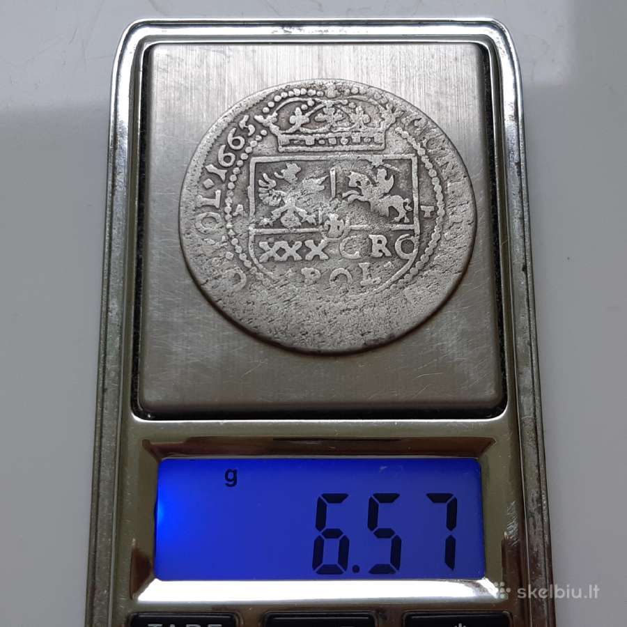 Lenkija 30 grošų sidabras 1665 - nuotraukos Nr. 3
