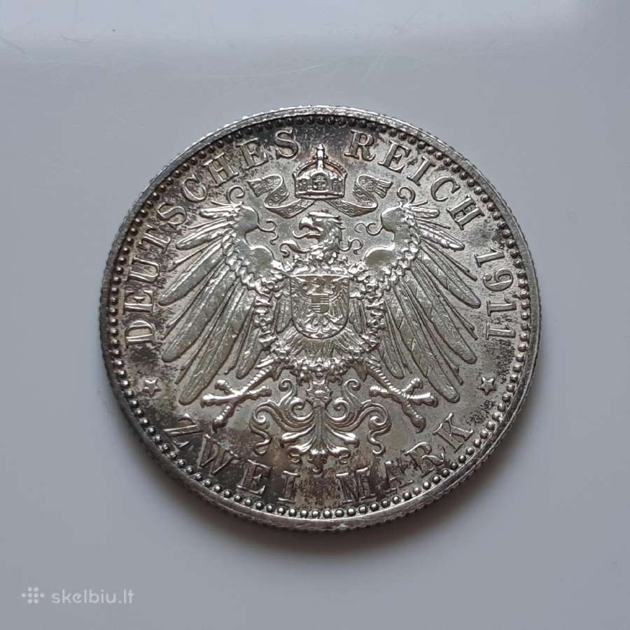Bavarija 2 markės sidabras 1911 - nuotraukos Nr. 2