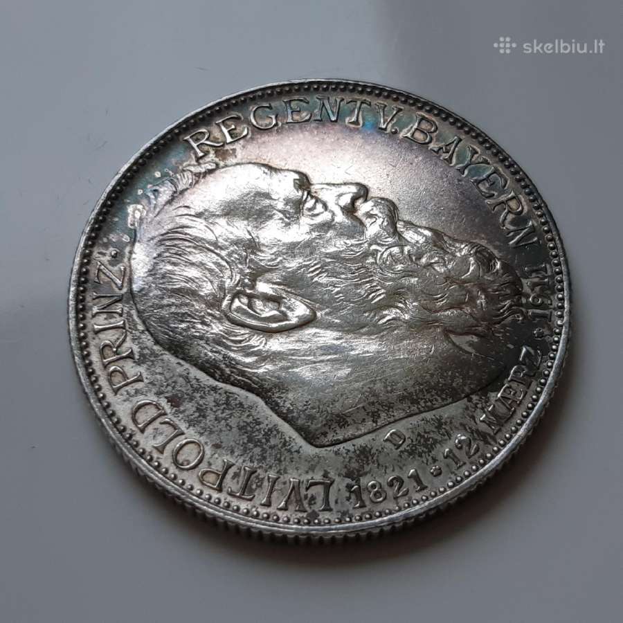 Bavarija 2 markės sidabras 1911 - nuotraukos Nr. 3
