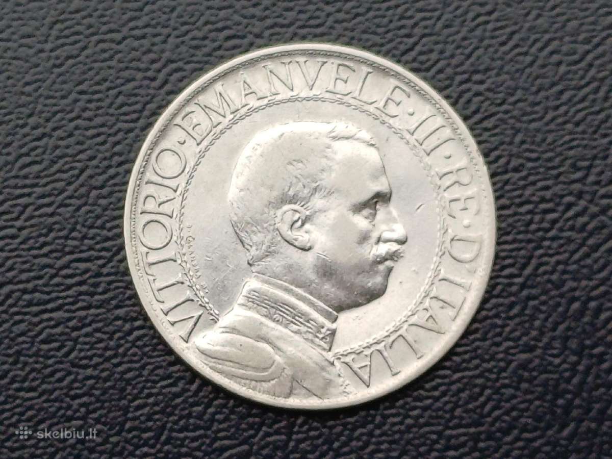 1 lira 1913m. Italija sidabras - nuotraukos Nr. 2