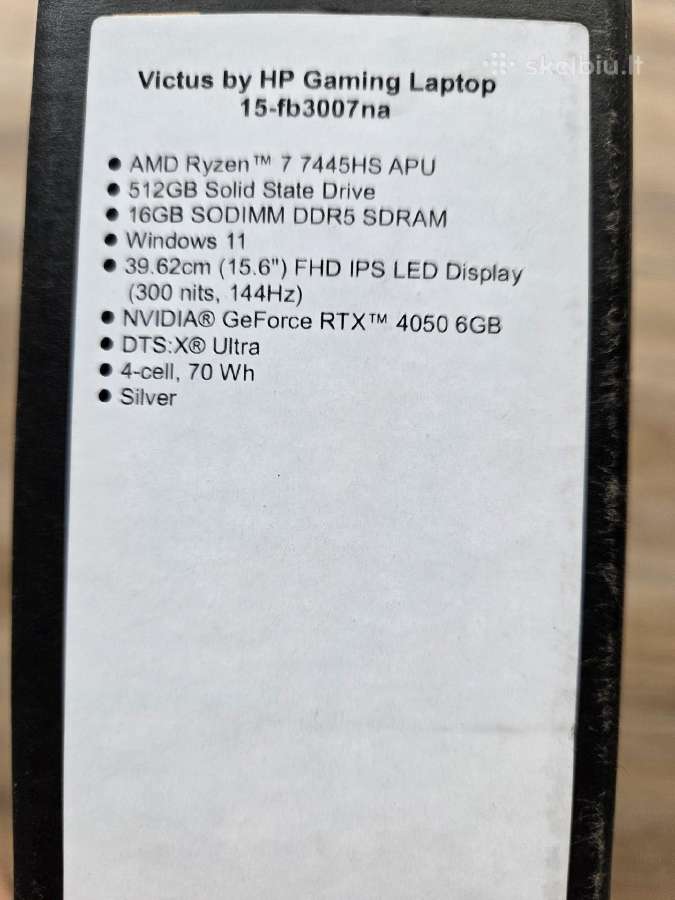 Hp Victus 15-fb3007na Amd Ryzen 7, 7445h, 512gb - nuotraukos Nr. 3