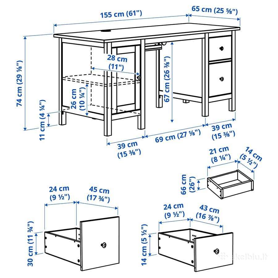 Rašomasis stalas Ikea Hemnes - nuotraukos Nr. 13