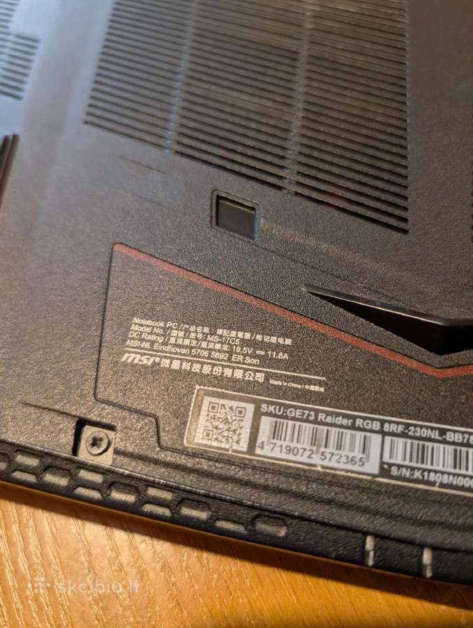 Msi Ge73 Raider Rgb - Vaizdo Plokštės Defektas - nuotraukos Nr. 5