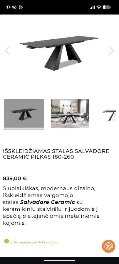 Valgomojo stalas Salvadore - nuotraukos Nr. 8