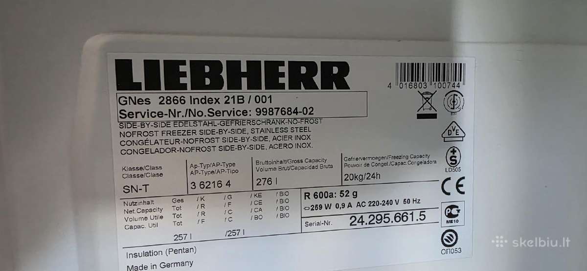 Liebherr premium no frost - nuotraukos Nr. 3