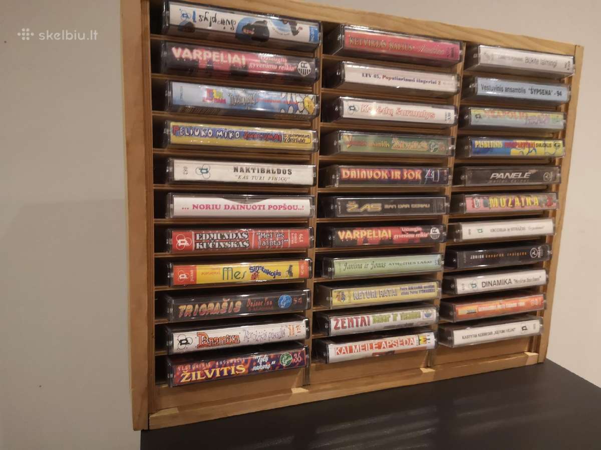 Garso kasečių lentyna, audio kasečių medinis dėkla - nuotraukos Nr. 2