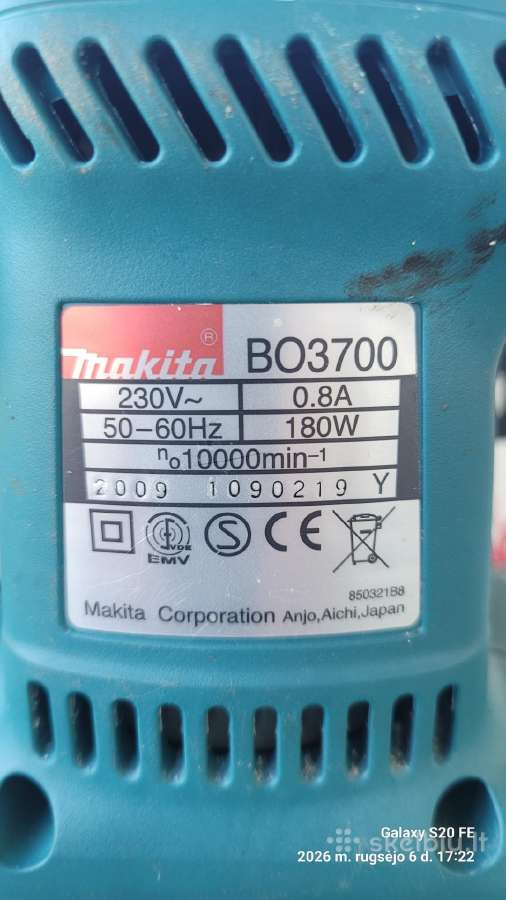 Vibracinis šlifuoklis Makita Bo3700 - nuotraukos Nr. 5