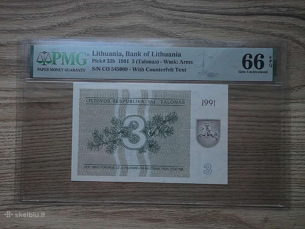 1991 metų 135 ir 100 talonai Pmg66 - nuotraukos Nr. 3