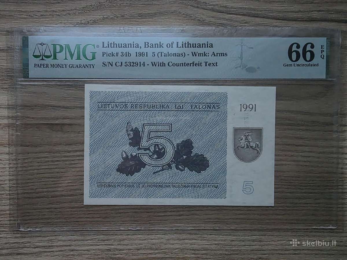 1991 metų 135 ir 100 talonai Pmg66 - nuotraukos Nr. 5
