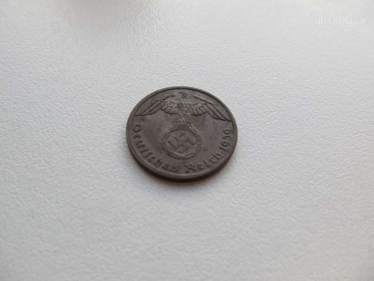 1 reichspfennig , Vokietija , 1939 A, D, G - nuotraukos Nr. 2
