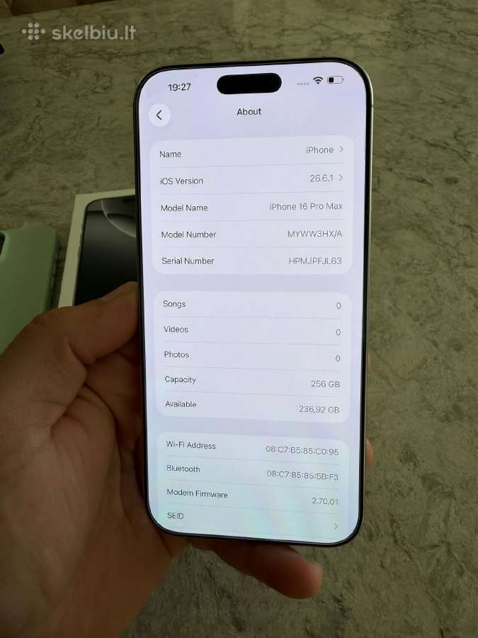 iPhone 16 Pro Max, 256gb 88% - nuotraukos Nr. 5